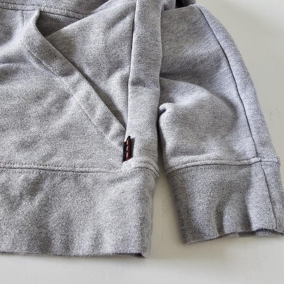 SAUCONY logo hoodie sweatshirt Small Women's unisex pullover gray - Picture 9 of 10